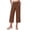 #341-Coffee, variant on Women's Fashion High Waisted Wide Leg Capris, Casual Solid Color Elastic Waist Tulip Hem Pants with Side Pockets Gift