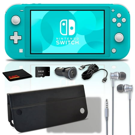 Nintendo Switch Lite (Turquoise) Gaming Console with 64GB Memory and Case