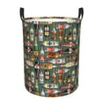 thumbnail image 1 of Balery Alcohol Bottles Cesta de ropa redonda con asas, impermeable, independiente, para ropa, juguetes, dormitorio y familia-Medium, 1 of 6