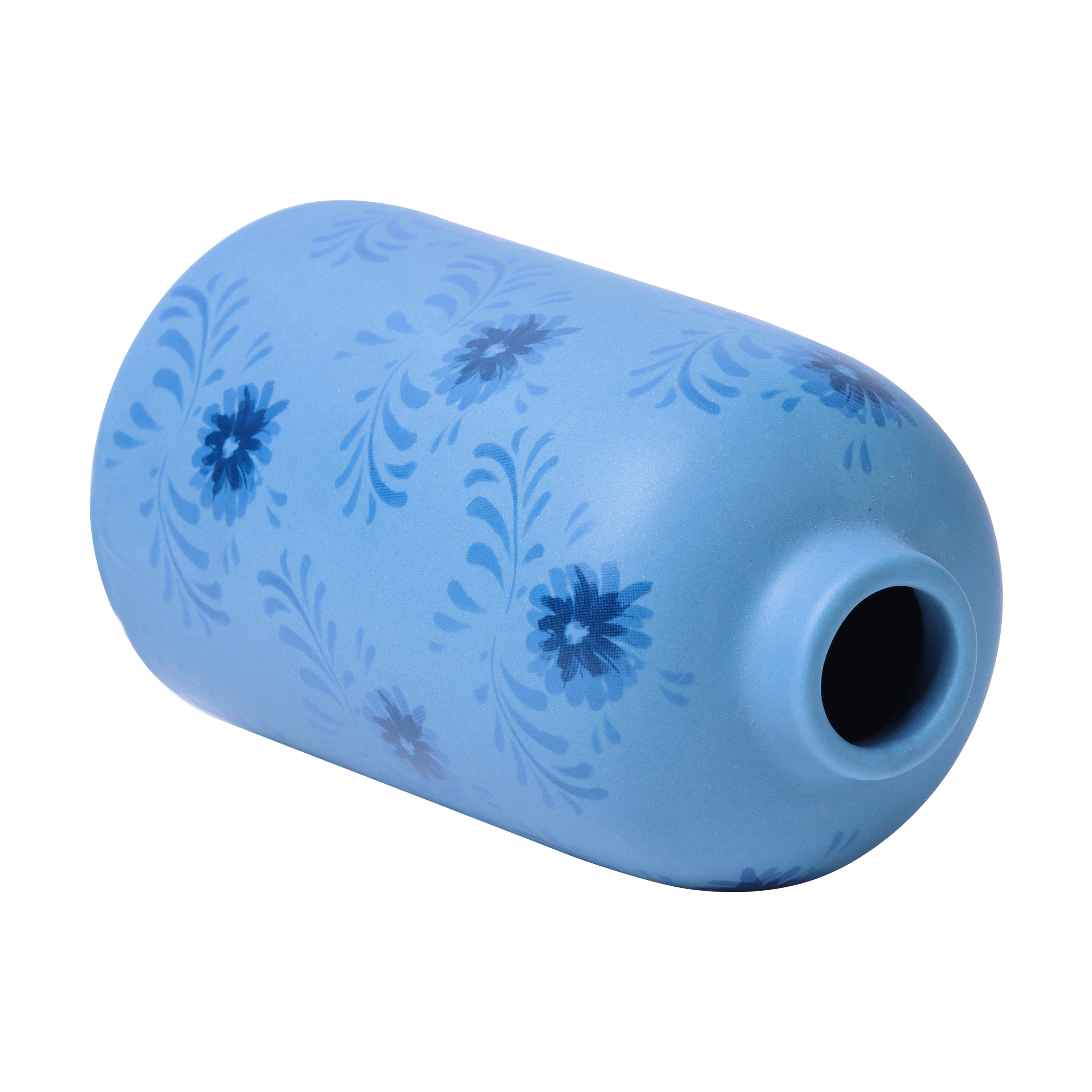 Mainstays By Becky G. & Alejandra Small 6.38" Blue Flower Decorative Ceramic Vase