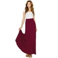 thumbnail image 4 of Made by Johnny Women's Solid Maxi Skirt with Elastic Waist Band XL WINE, 4 of 5