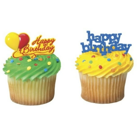 - Happy Birthday Assorted Cupcake Picks - 24 count