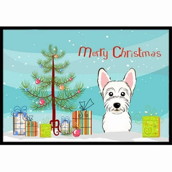 Carolines Treasures  Christmas Tree & Westie Indoor or Outdoor Mat, 24 x 36