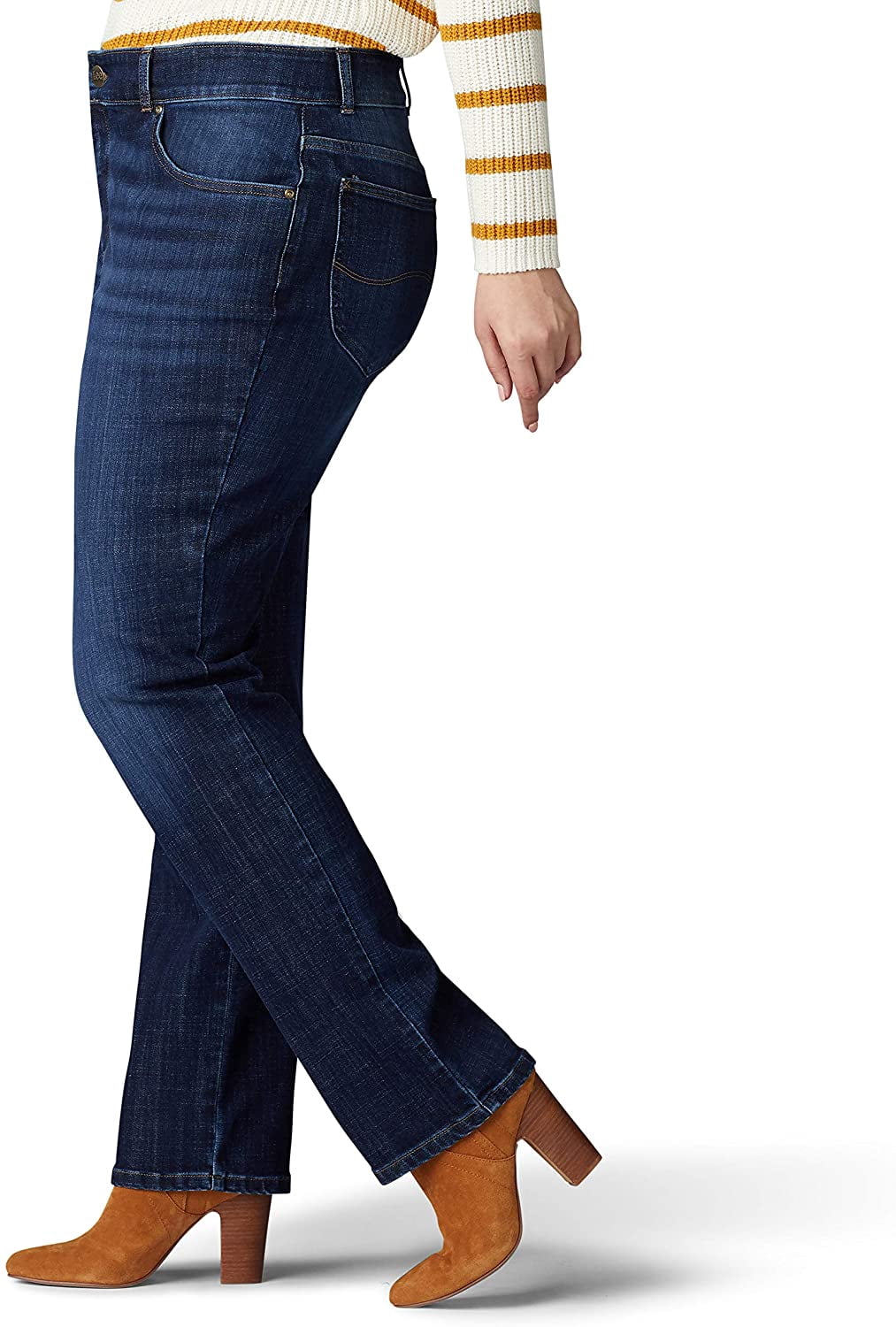 Lee Womens's Plus Stretch Relaxed Fit Straight Leg Jean