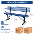 thumbnail image 5 of AwayHome 6ft Heavy Duty Mesh Metal Outdoor Park Bench with Backrest & Steel Frame,Blue, 5 of 7