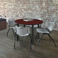 thumbnail image 3 of Regency 48 in Round Breakroom Table- Mahogany Top, Black Legs, 4 M Stack Chairs- Grey, 3 of 7