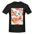 thumbnail image 4 of Bingfone Flowers And Birds Watercolor Men'S Loose Fit Short-Sleeve Pocket T-Shirt, 4 of 7