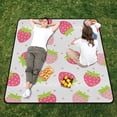 thumbnail image 5 of GZHJMY Strawberry Large Picnic & Outdoor Beach Blanket, Waterproof Foldable Sandproof 3-Layer Picnic Mat for Camping,Hiking,Travel,Park,Concerts,78"X 78", 5 of 6