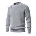 thumbnail image 2 of Yiliang Cable knit Classic Sweater for Men Fall and Winter Long Sleeve Warm and Thermal Top Clothes ,Gray,3XL, 2 of 4