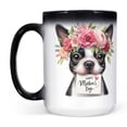 thumbnail image 2 of Happy Mother's Day Boston Terrier with Flower Crown and Greeting Card Heat Color Changing Mug Gentleman Dog Lover Gifts Magic Coffee Mug - 13004, 2 of 4