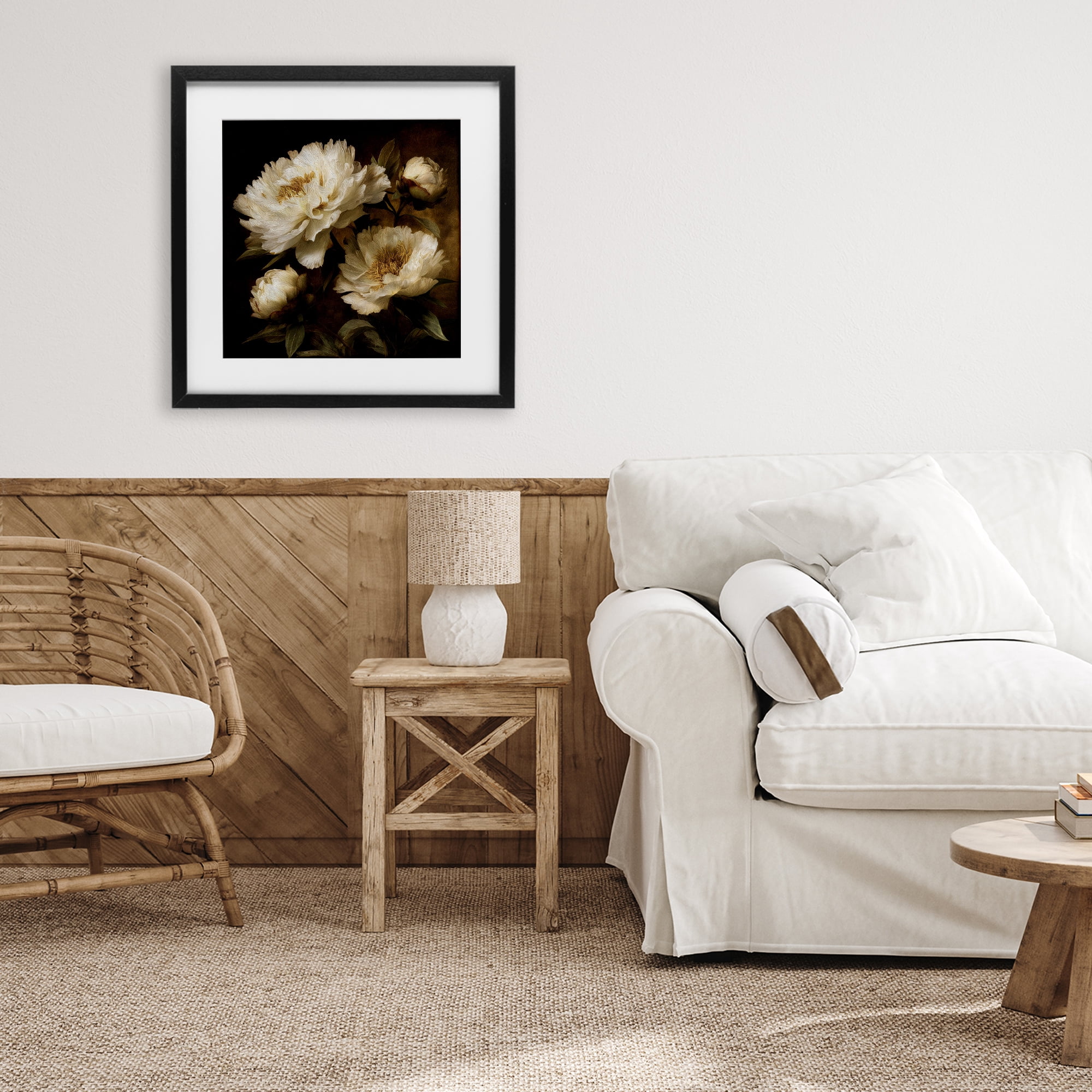 Stupell Industries Dreamy Vintage Peony Elegance Black Framed Print Under Glass, design by Petal Prints Design