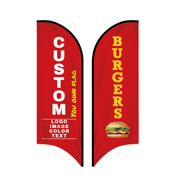 9.8ft / 3.0m Custom Feather Flag Kit with Poles Outdoor for Event