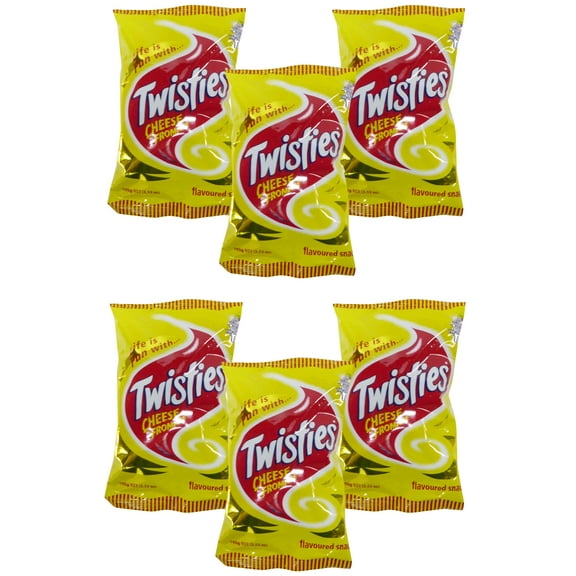 FIJI Twisties - Cheese Fromage Flavor Snacks (VALUE Pack Of 6 x 100g EA) Real Unique Cheese Flavor, Life is Fun with Twisties ...