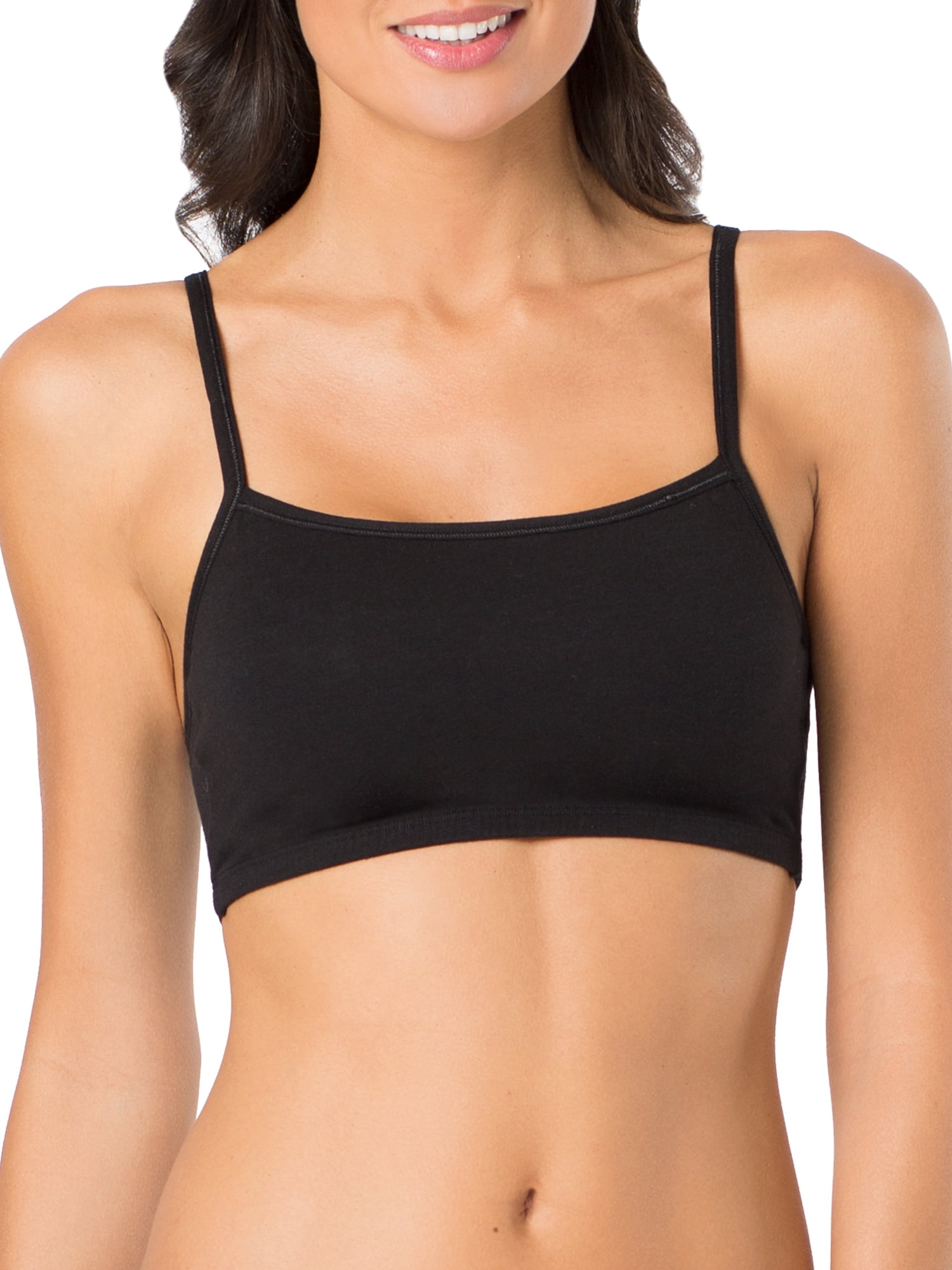 Fruit of the Loom Women's Spaghetti Strap Cotton Sports Bra, 3-Pack, Style- 9036 