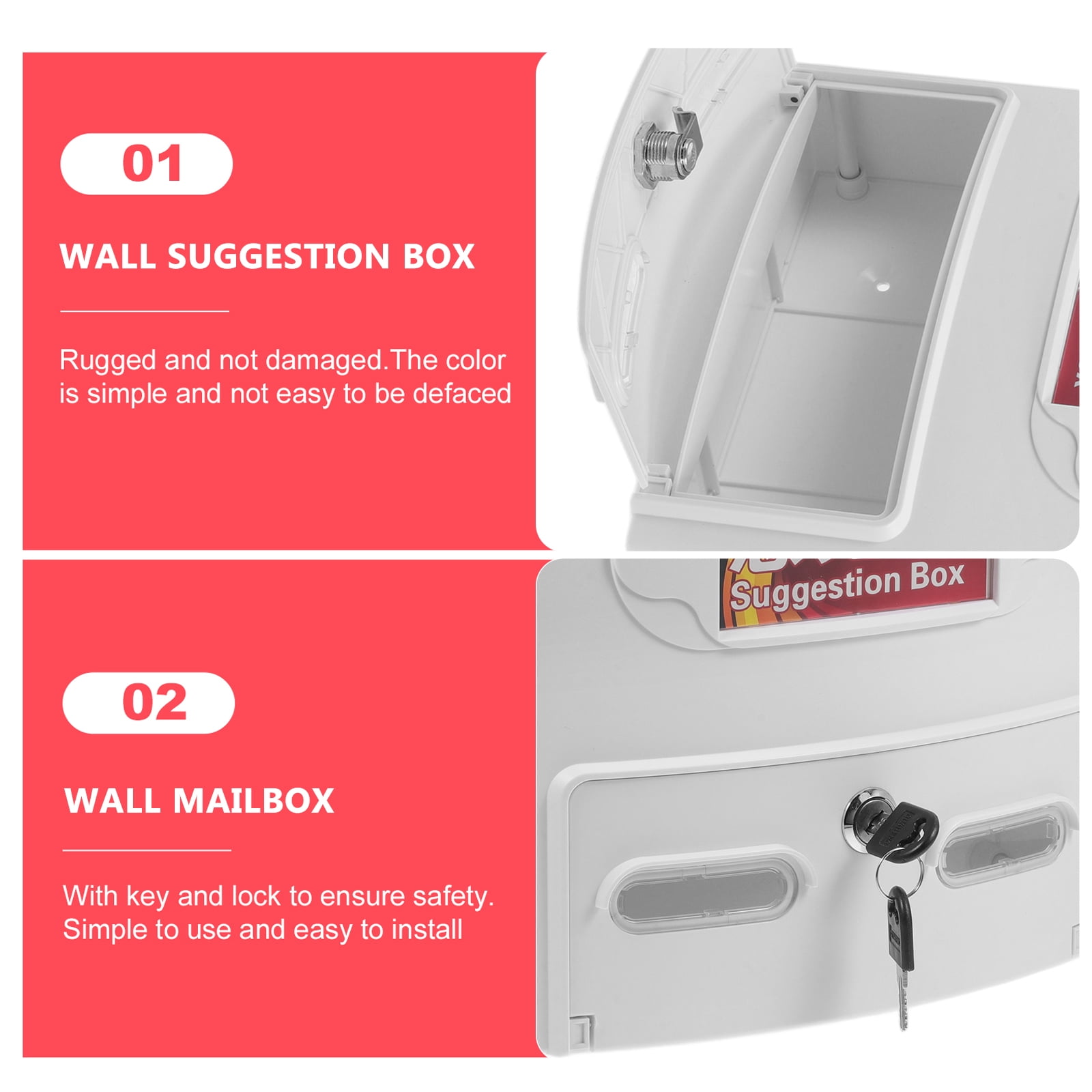 Stylish And Secure Wall-Mounted Lock Box Cash Box With Slot Wall Post Box Wall Accessory For Donations Mail And Suggestions
