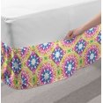 thumbnail image 2 of Ethnic Bed Skirt, Abstract Ombre Vivid Rainbow Colored Mandala Tie Dye Effect Flower Kids Hippie Print, Elastic Bedskirt Dust Ruffle Wrap Around for Bedding Decor, 4 Sizes, Multicolor, by Ambesonne, 2 of 2
