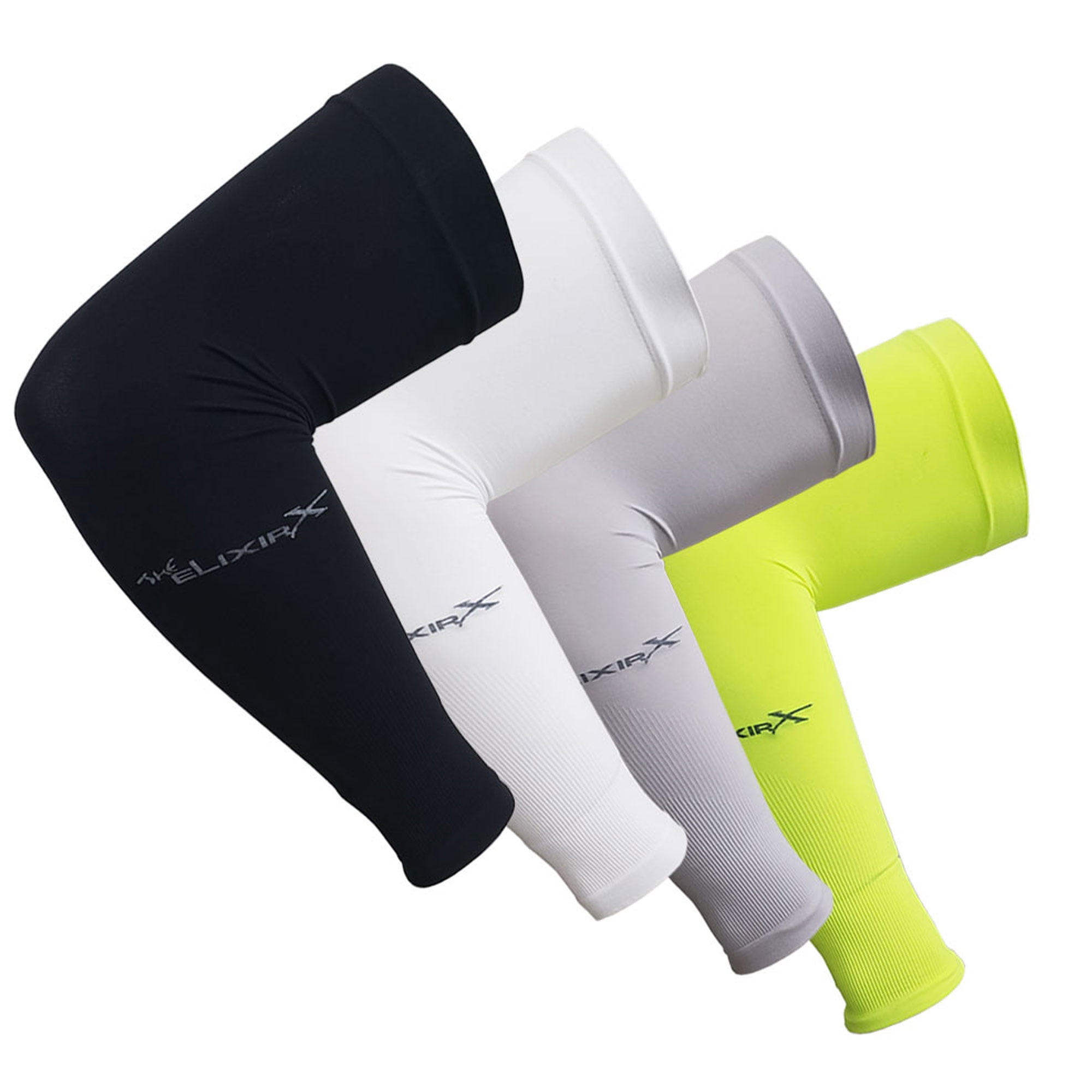 Pack of 4, The Elixir X Golf Premium Sun UV Protective Compression Arm Sleeves Arm Cooler for
