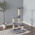 thumbnail image 2 of Two by Two Cat Scratching Pads Plush Grey Cat Tower with 3 Sisal Scratching Columns, 2 of 14
