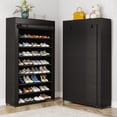 thumbnail image 5 of 10 Tier Shoes Rack with Cover, Black Vertical Shoe Shelf for Entryway,50 Pair Large Shoe Stand, 5 of 5