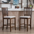 thumbnail image 2 of Duhome Wood Bar Stools Set of 2, Counter Height Chairs Upholstered Barstool Farmhouse Counter Stools for Kitchen Island Bar Chairs, Walnut, 2 of 7
