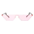 thumbnail image 1 of Gafas de mosaico de píxeles de 8 bits, gafas de sol sin montura para fiestas de niños adultos, sombra de disfraces Rosado, 1 of 6