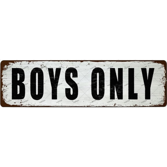 Metal Tin Sign Vintage Metal Signs BOYS ONLY Wall Art Home Wall Decor Retro Wall Decor Vintage Tin Sign For Office, Garage, Garden And Coffee Station Decor ，4x16 Inch