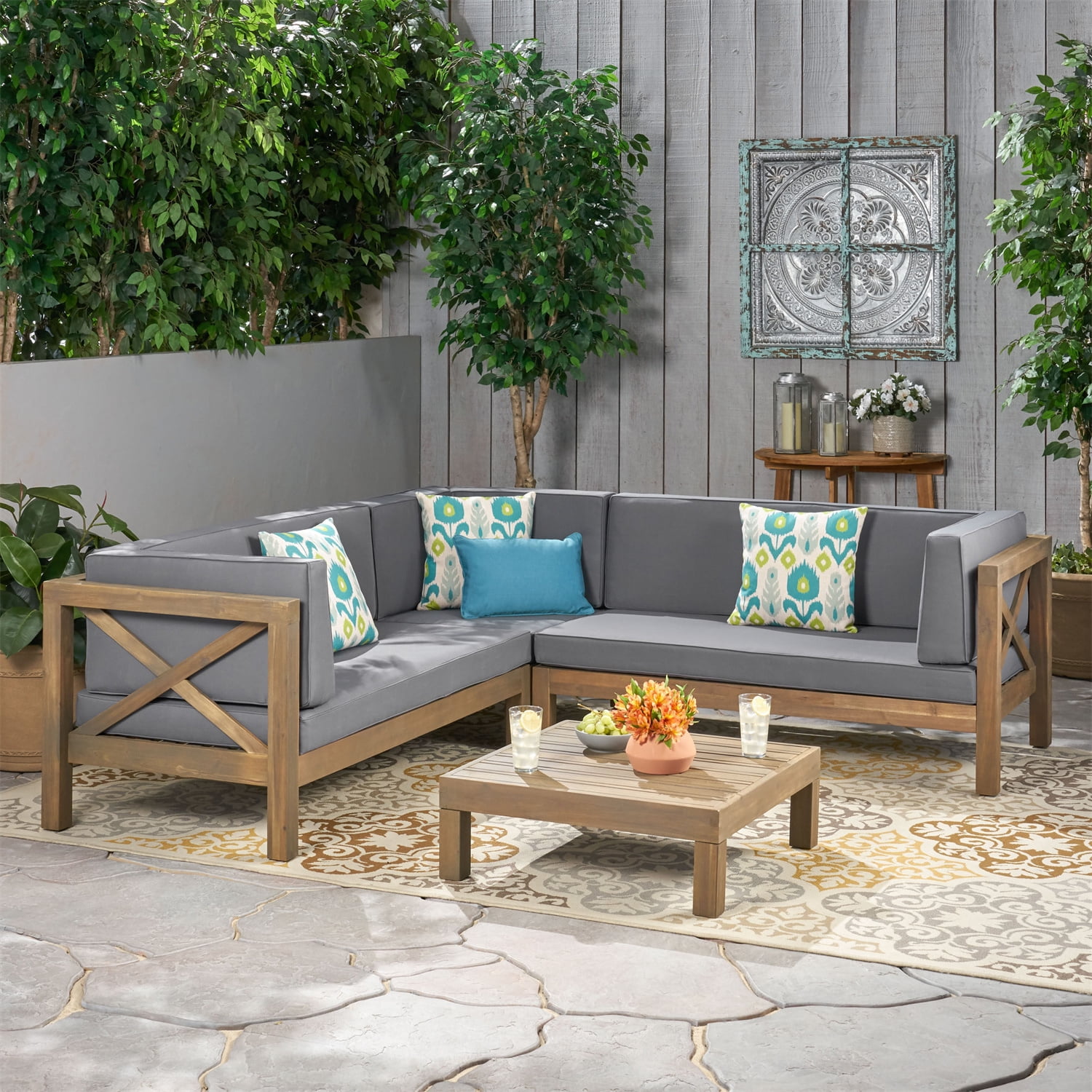 Kepooman Sectional Sleeper Sofa with Seat Cushions, L-Shape Corner Couch with Coffee Table for Living Room, Grey Kepooman Sectional Sleeper Sofa with Seat Cushions, L-Shape Corner Couch with Coffee Table for Living Room, Grey