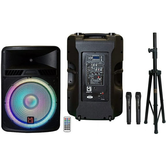 MR DJ PROBAT118 18" 4000 Watts Max Power Speaker Built-in Battery   Speaker Stand