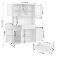 thumbnail image 7 of Homfa Kitchen Cabinet with Food Shelf, 5 Doors Floor Cupboard with Drawers and Countertop, 68'' Storage Pantry for Dining Room, White, 7 of 7
