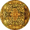 thumbnail image 1 of Ahgly Company Indoor Round Animal Yellow Traditional Area Rugs, 3' Round, 1 of 4