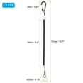 thumbnail image 2 of 3pcs Retractable Spring Coil Straps, 6" Spiral Lanyard Cord with Aluminium Clip and Key Ring, Black, 2 of 6