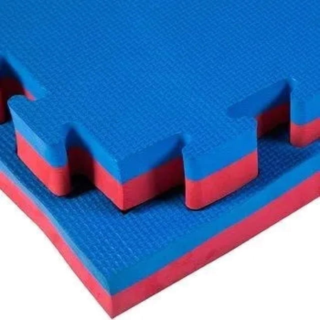 Piso para Gimnasio Tapete Gym 100x100 X 2 Cm Ejercicio Fitness Lumax Color Rojo/Azul
