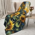 thumbnail image 3 of Sikiie Starry Sky Moon Sunflower Cozy Flannel Fleece Throw Blanket: Lightweight & Thick for All Seasons - Perfect for Women, Men, & Kids"60"x50", 3 of 6