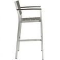 thumbnail image 3 of Modway Shore Outdoor Patio Wood and Aluminum Bar Stool in Silver/Gray, 3 of 4