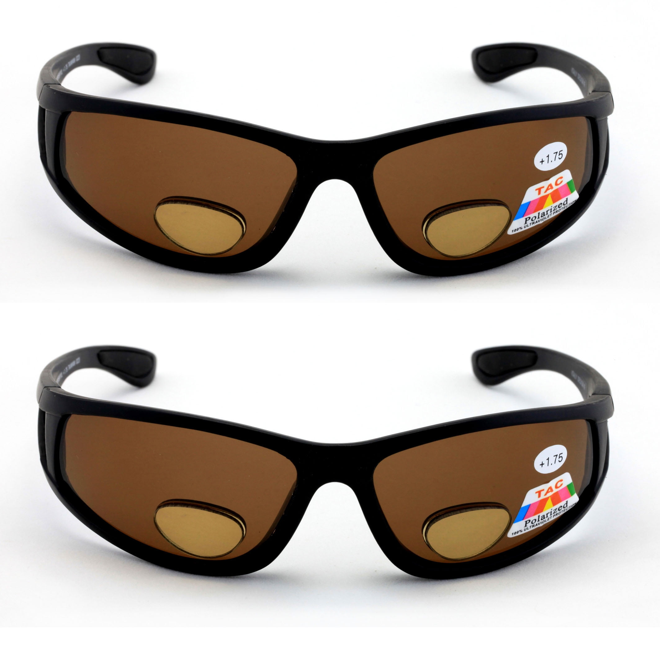 2 Pairs Men Polarized fly fishing sunglasses with magnification bifocal lens readers outdoor reading