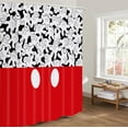 thumbnail image 4 of Cute Cartoon Shower Curtain White and Red Children Cartoons Kids Shower Curtain Sets Waterproof Polyester Fabric Bathroom Curtains with 12 Hooks, 72 x 72 Inches, 4 of 6
