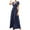 Navy, variant on Fesfesfes Spring Dresses for Women Dot Print Short Sleeve Dress Lace Up Tight Waist V Neck Dress Beach Sun Dress Ruffled Flowy Long Dress