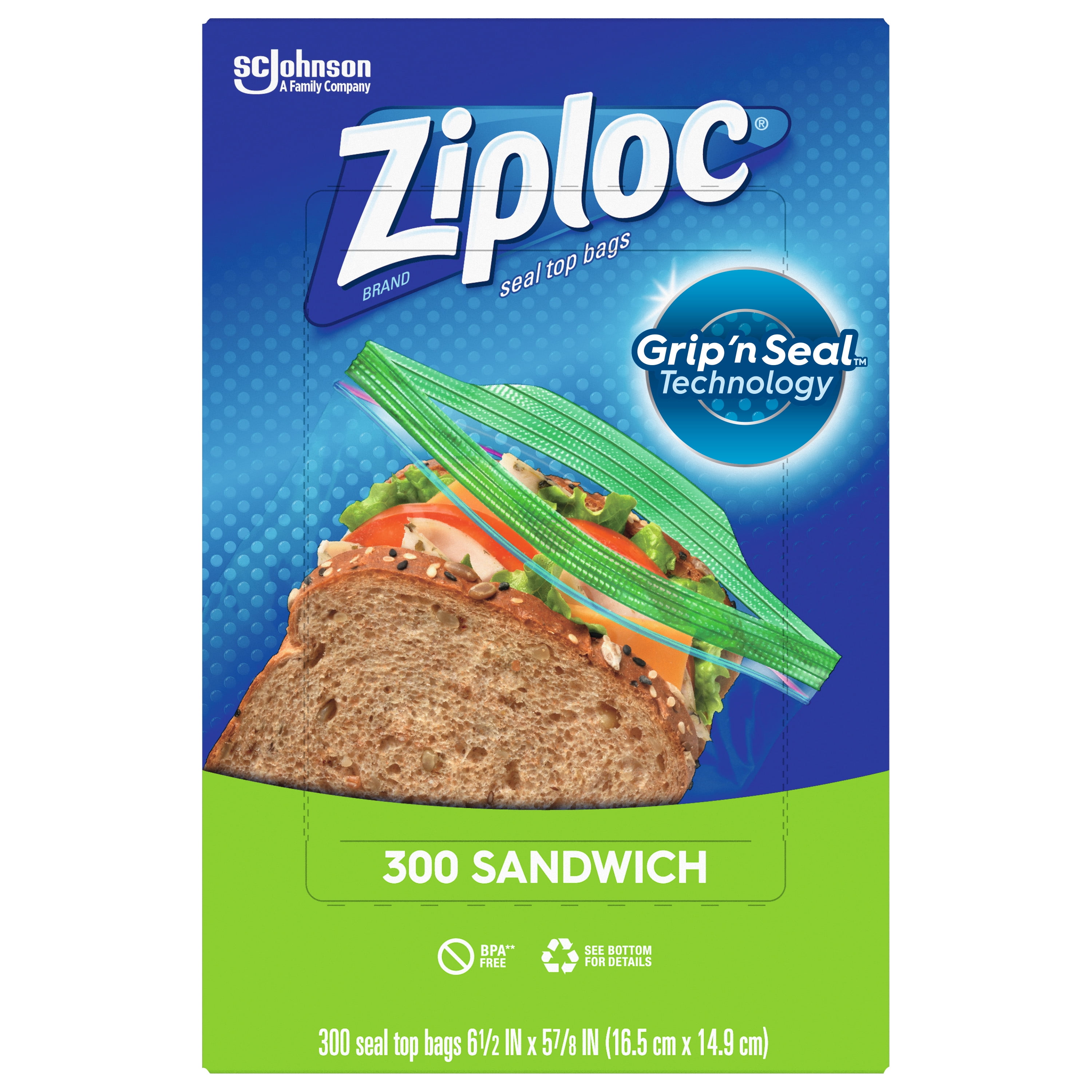 Ziploc® Brand Sandwich Bags with Grip 'n Seal Technology, 90 ct