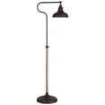 thumbnail image 2 of Franklin Iron Works Industrial Rustic Farmhouse Pharmacy Floor Lamp with USB 57" Tall Bronze Faux Wood Grain Adjustable Metal Shade for Living Room, 2 of 9