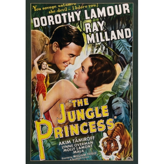 The Jungle Princess Us Poster Art From Left: Ray Milland Dorothy Lamour 1936. Movie Poster Masterprint (24 x 36)