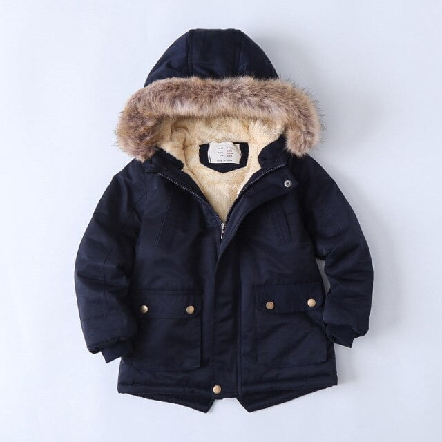 AAMILIFE Boy's Thick Cotton Padded Parka Jacket Hooded Fleece Coat