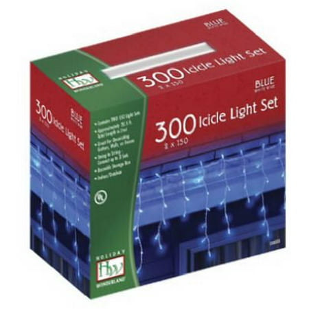 Ice Blue Christmas Lights Noma/Inliten-Import 14087-88 Christmas Icicle Lights Set, Blue, 300-Ct. ()