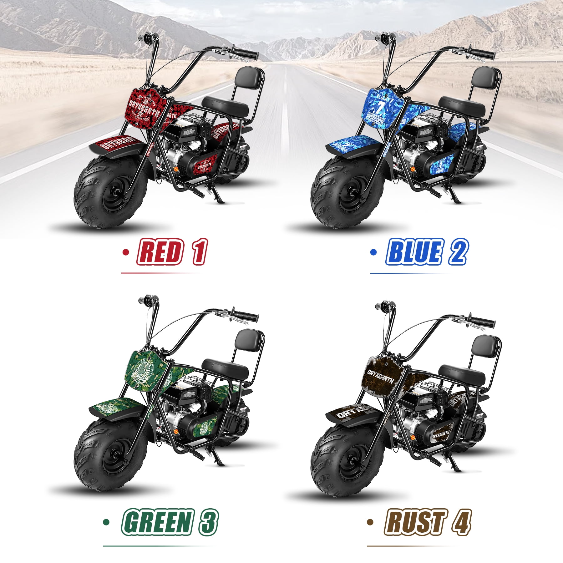 Oryxearth Upgrade OGM99 Gas Powered Mini Dirt Bike,4 Stroke 99cc Off Road Bike for Teens and Adults,up to 18 MPH, Camo
