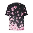thumbnail image 6 of Feancey Women's Pleated Blouses Plus Size Casual Floral Printed T-Shirts Crewneck Short Sleeve Summer Tops Ladies Elegant Work Tees, 6 of 7