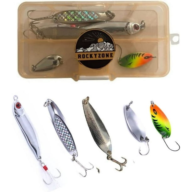 Fishing Lures 5pc Spoon Kit Fishing Lures Trout Lures Fishing Spoons Lures  for Trout Pike B Crappie