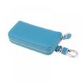 thumbnail image 2 of Car Key Wallet Case Leather Car Key Chain Coin Holder Zipper Key Case (Blue), 2 of 5
