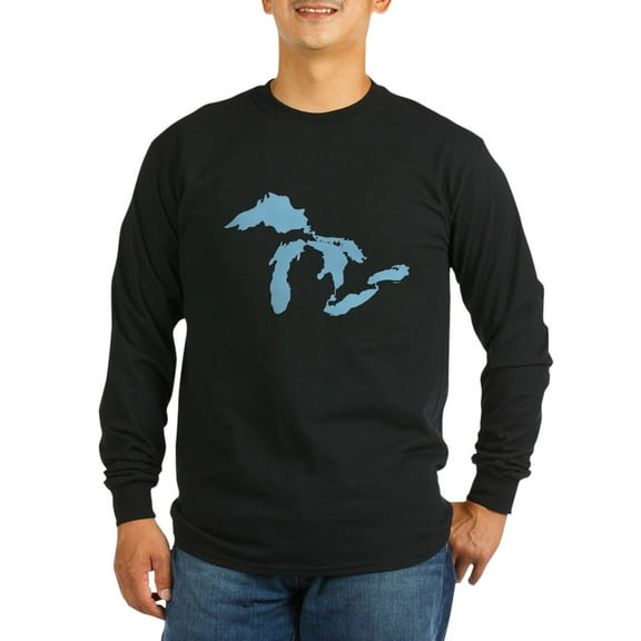 CafePress - Great Lakes Long Sleeve Dark T Shirt - Long Sleeve Dark T-Shirt