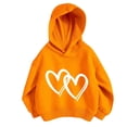 thumbnail image 5 of Mercatoo Girls Cute Hoodi𝐞s Heart Graphic Cotton Fleece Pullover Hoodi𝐞 Sweatshirts Teen Kids Loose Soft Outwear with Pockets, 5 of 5