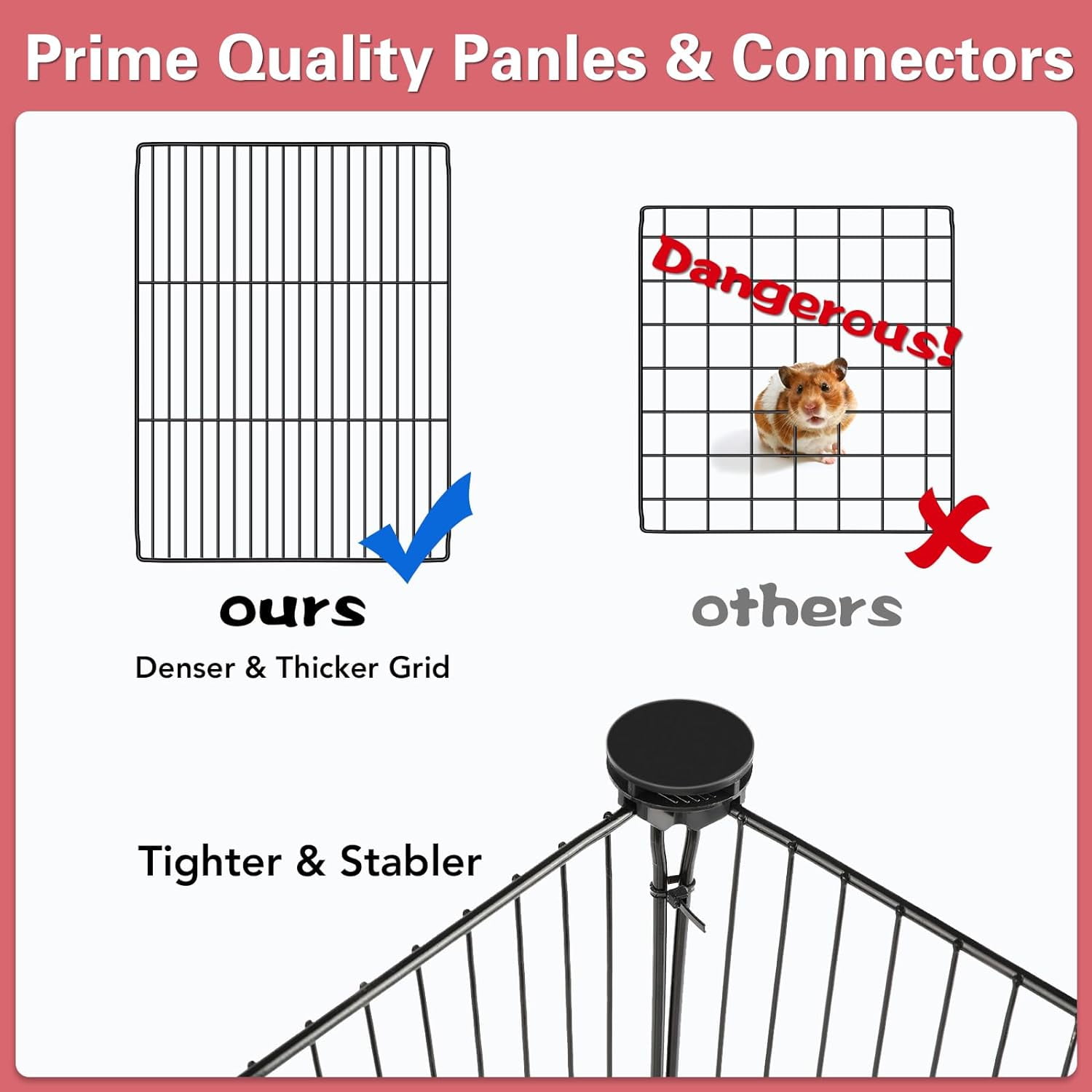 12 Panels Small Animal Playpen with Waterproof Mat, Portable Metal Wire Yard Fence for Guinea Pigs, Puppies,