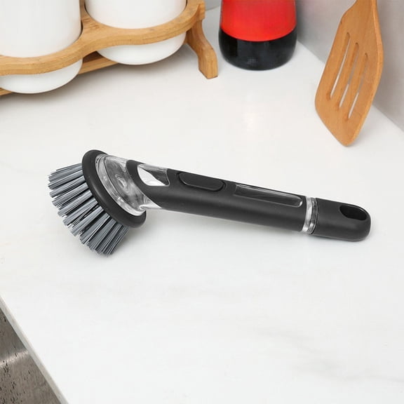 Soap Dispensing Dish Brush Storage Set,Good Grips Soap Dispensing Dish Scrub Brush,Cleaning Brush,Kitchen Brush with Holder for Pot Pan Sink Cleaning